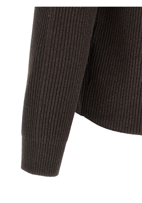 cardigan polo uomo marrone AURALEE | A25AC01RKTOP BROWN